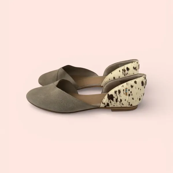 Toms Women's Cow print brown/cream Flats‎ size 10W - Image 3