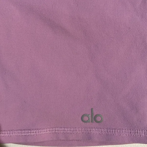 ALO Yoga Purple Bike Shorts High-Rise Seamless - Image 3
