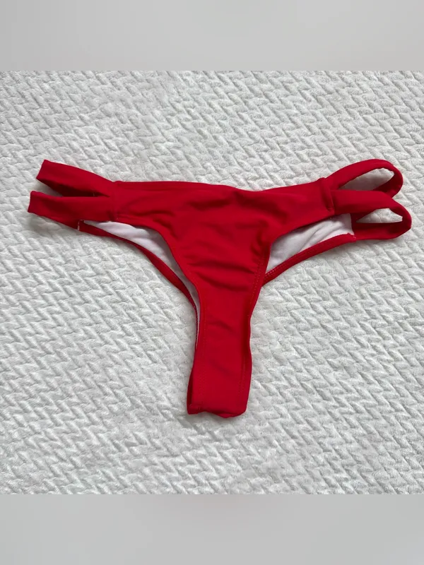 Boutine LA Bikini Bottom Swimsuit M String Red Beach Resort Minimalist Size M - Image 2