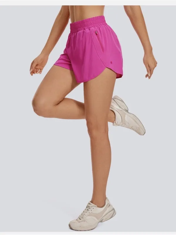 CRZ YOGA Feathery-Fit Hot Pink Athletic Running Shorts - Image 9