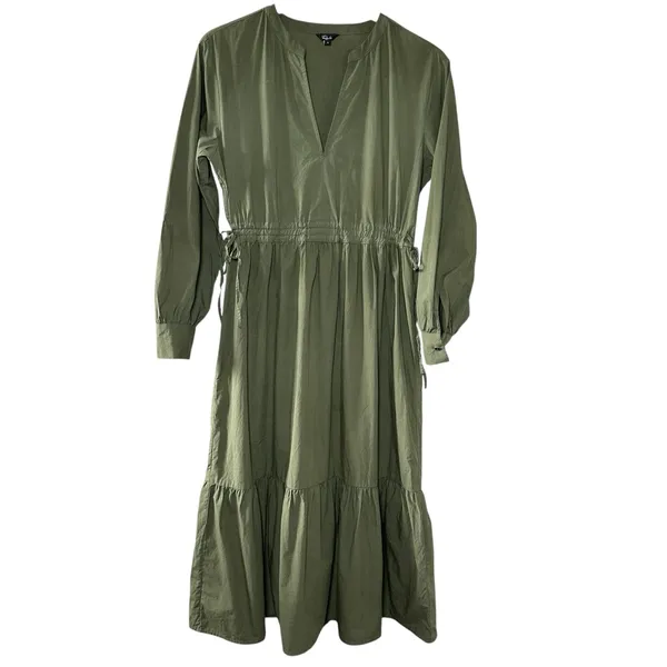 Rails‎ Maple Olive Smoke Midi Dress Smocked Waist Boho Cottagecore Chic Size S - Image 4