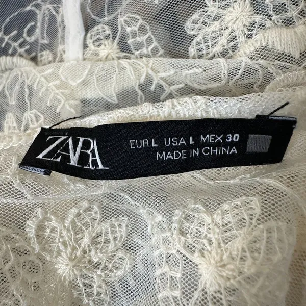Zara Sheer Lace Bralette Bustier Crop Top Size Large - Image 3