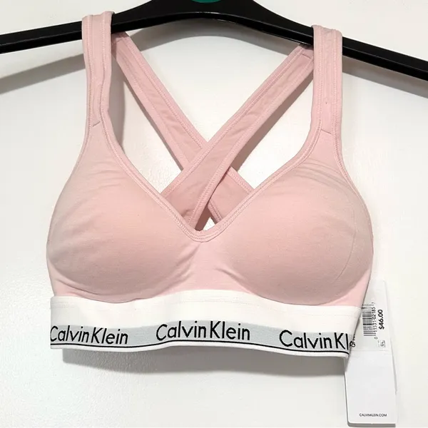 Calvin Klein Modern Cotton lift bralette in pink XS - Image 2