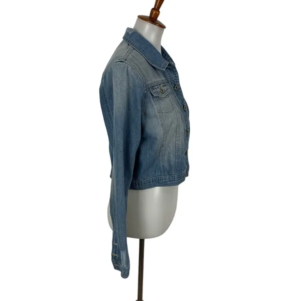 One 5 One Jean Jacket Medium Blue Denim Casual Streetwear Classic Women M - Image 3