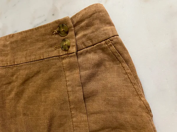 Free People Johana Linen Skort Brown Tan - Image 3