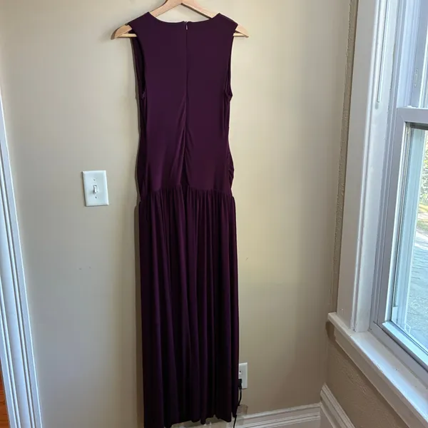 Club L London Sleeveless Tiered Maxi Dress 6 Purple Womens Stretch Jersey - Image 9