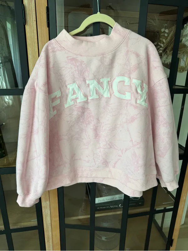 Shop Fancy camo mockneck sweatshirt pullover varsity letters parke - Image 6