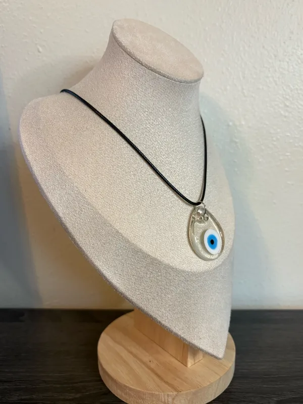 Handmade Clear Evil Eye Necklace  - Image 3
