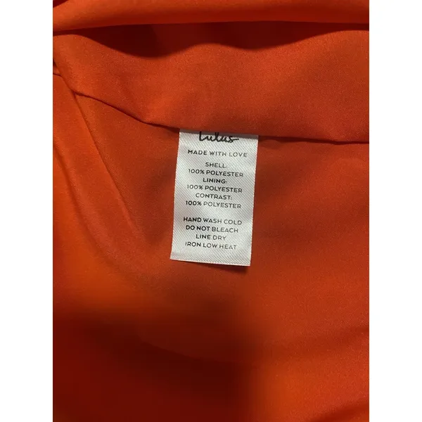 Lulus Women’s Chiffon Mini Shift Dress Sleeveless Sz XS Orange Nautical Zip ￼ - Image 7