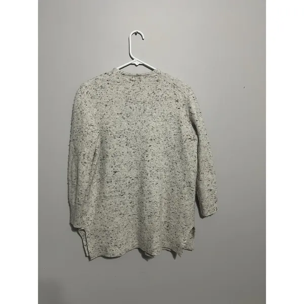 Madewell Donegal Kent Cardigan Sweater Medium Wool Blend Long Coziest Yarn Cream - Image 5
