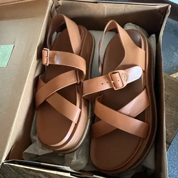 Chaco Townes Midform Size US 9 M EU 40 Women's Leather Sandals Cashew - Image 10