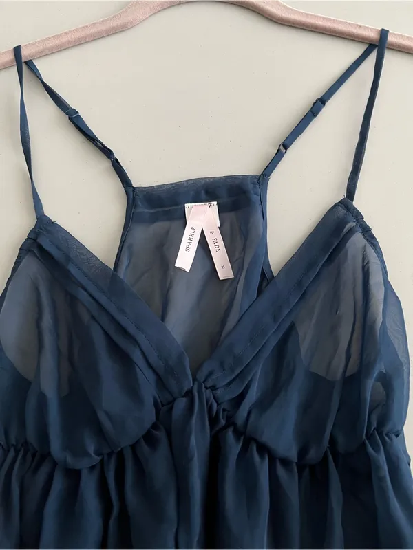 Sparkle & Fade Sheer Navy slip size S - Image 3