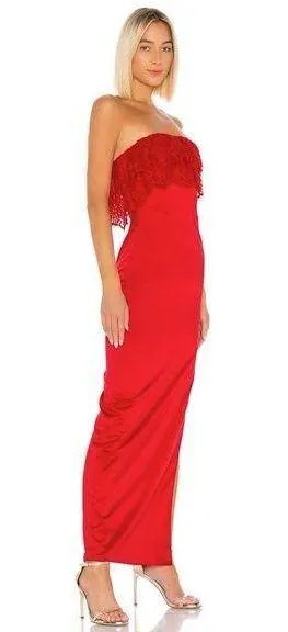 Lovers + Friends / Revolve Sylvia Strapless Gown in Flame Scarlet NWOT - Image 6