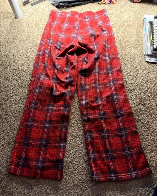 Red Plaid Pj Pants Size L - Image 2