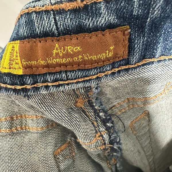 Wrangler Aura Jeans Womens 6 X-Tall Blue Regular Rise Bootcut‎ Straight Dark - Image 5