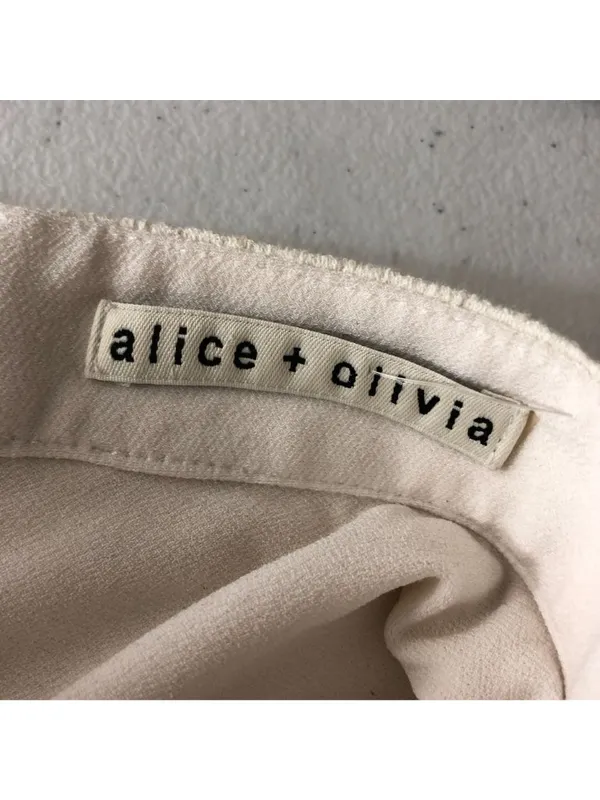 Alice + Olivia Maxi Skirt Lace Overlay Back Slit Ivory 4? - Image 3
