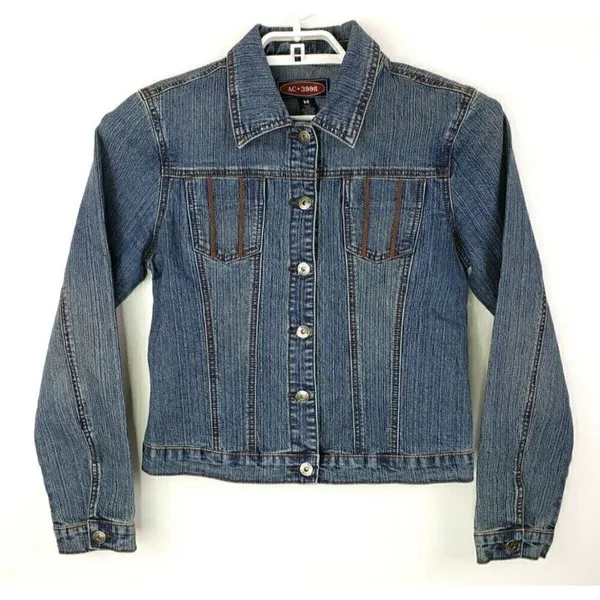 Vinatge Western jean Jacket SMALL BLUE Access AC-3998 spandex Denim - Image 7