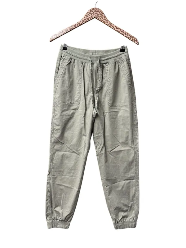 Pact Womens Stretch Poplin Joggers Cotton Blend Pants Shadow Light Green Small - Image 2