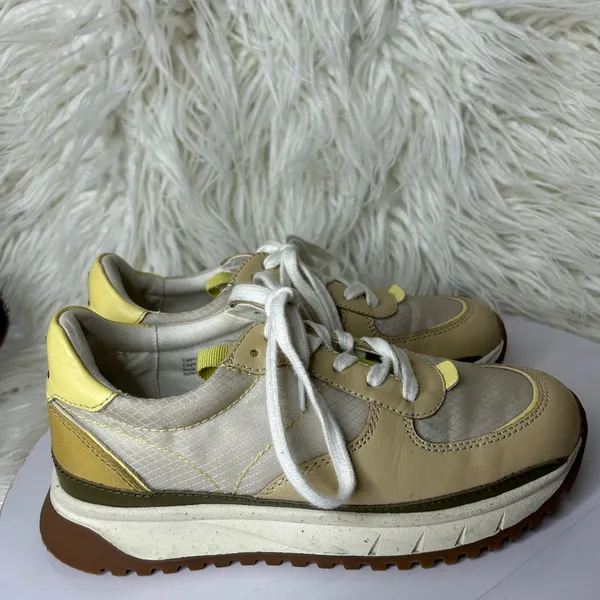 Madewell MWL Sneaker Shoes Women Beige Leather Lace Up Casual Athletic size 5.5. - Image 3