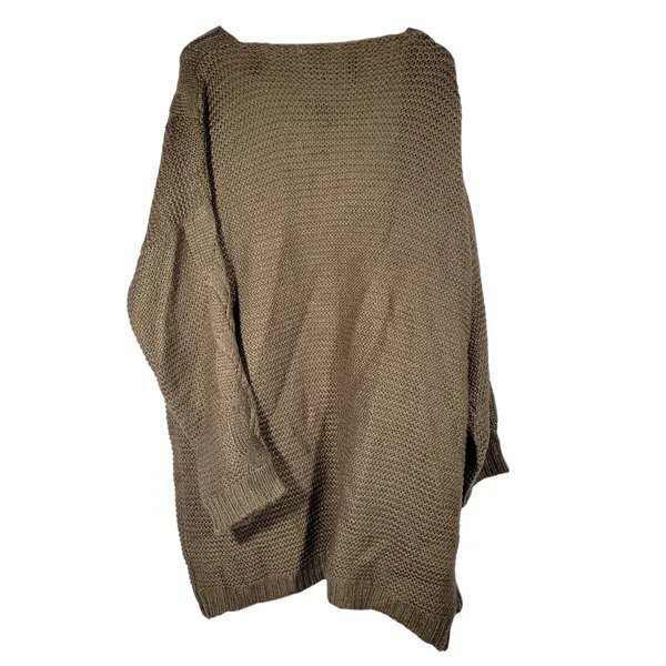 Cotton Bleu Mocha Cable Knit Cardigan Sweater Long Sleeve Open Front Pockets M‎ - Image 2