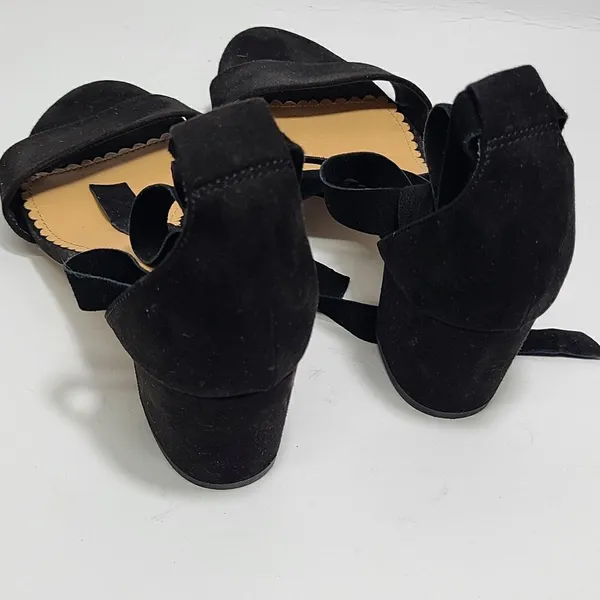 LOFT Lace Up Black‎ Open Toe Sandals Size 8 - Image 5