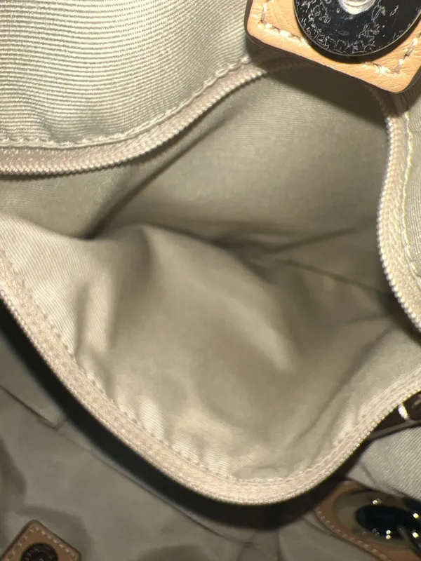 Coach Hadley Navy Tan Trim and White Accents added scarf for flair - Image 14