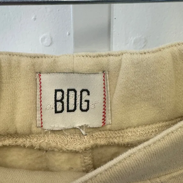 BDG Urban Outfitters Cream Cargo Sweatpants Wide Leg Fleece Joggers‎ OB1802470 M - Image 6