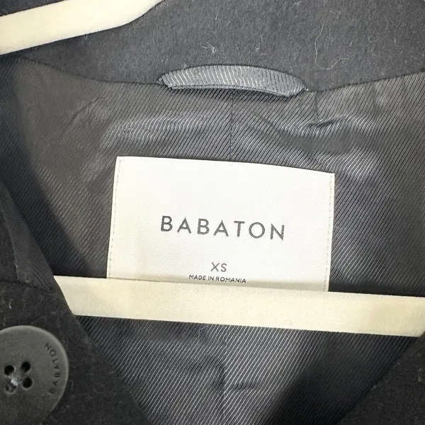 Aritzia Babaton Walton Wool Coat Size XS NWT Black Long Minimalist Classic - Image 6