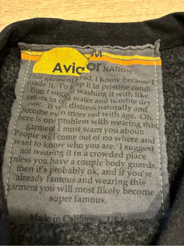 Aviator Nation Women’s Rainbow Rib Crew Neck Sweatshirt Charcoal Gray Size M - Image 4
