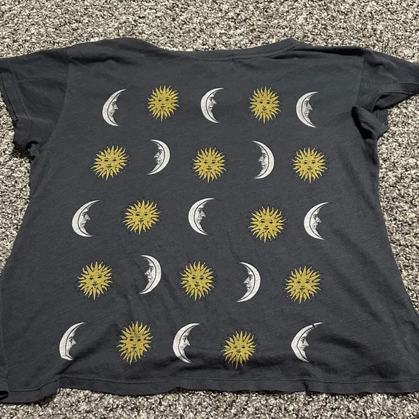 Wildfox Gray Sun and Moon Celestial Oversized Tee - Image 3