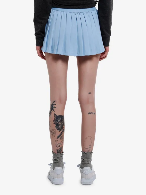 Sweet Society Pleated Mini Skirt Light Blue - Image 2