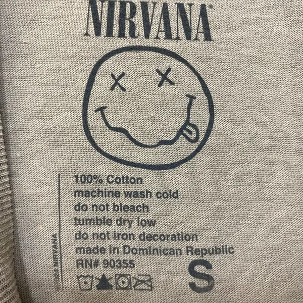 Nirvana Nevermind Tour Hyperwave Smiley Grunge Band Tee S  - Image 4