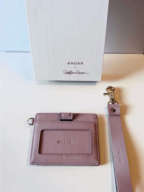 Andar The Denner Wristlet Leather Wallet In Lilac ID Card Pull RFID Darylann NWB - Image 7