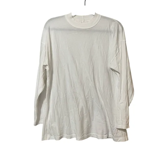 Free People White Mock Neck Long Sleeve Tee Shirt XS Oversized Casual Coastal - Image 2