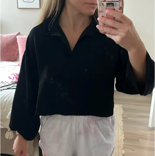ZARA Black Long Sleeve Blouse - Image 3