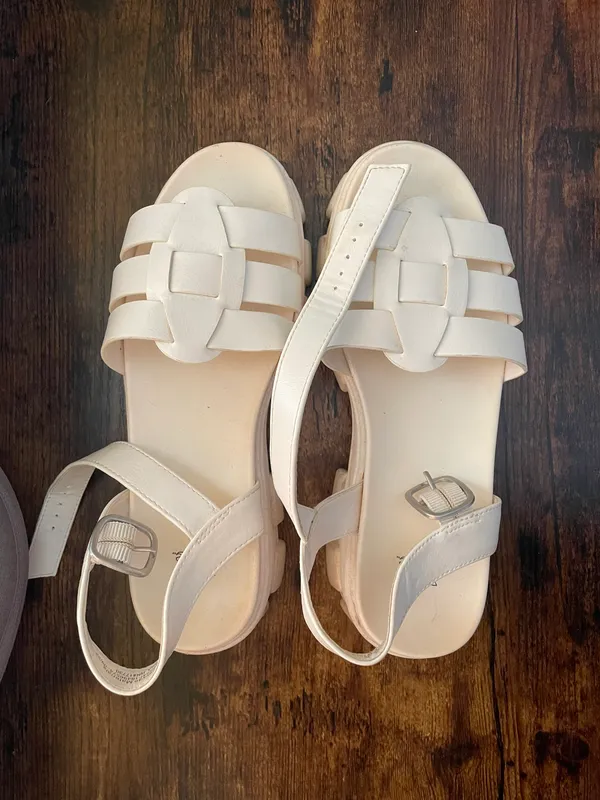 White Platform Sandals - Image 2