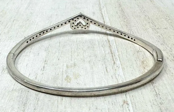 Pandora sterling silver/CZ bangle bracelet, size 1 / small - Image 8