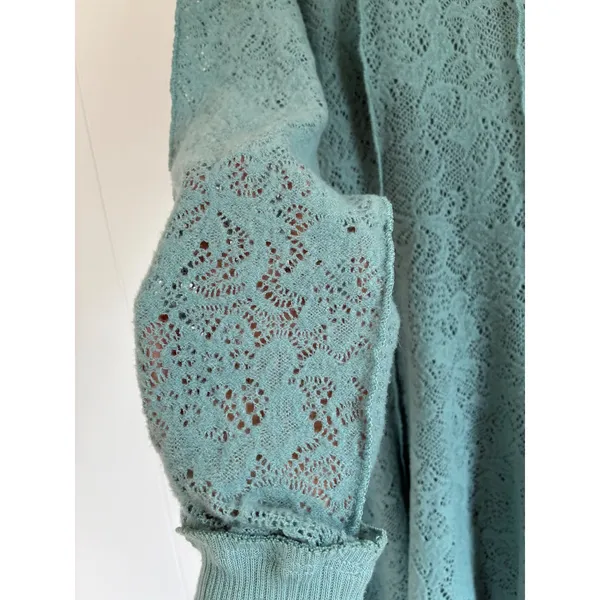 Free People coffee in the morning Lace Long Sleeve Flared Mini‎ Dress Tunic S - Image 3