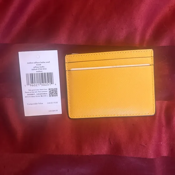 Kate Spade Vibrant Yellow Card Holder - Image 2