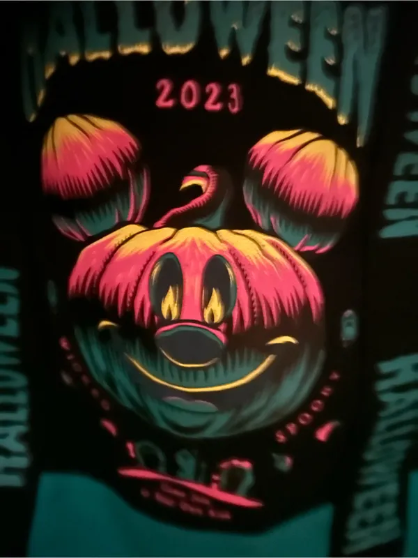 DISNEY PARKS 2023 Mickey Mouse Glow In The Dark Canvas Tote Bag - Image 15