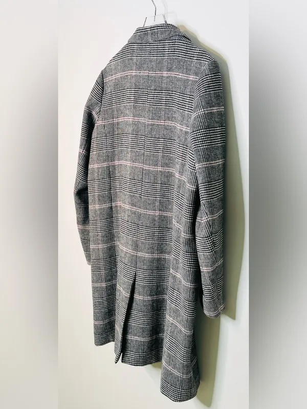 Rails Anders Charcoal Plaid Pink Wool Blend Coat - Image 10