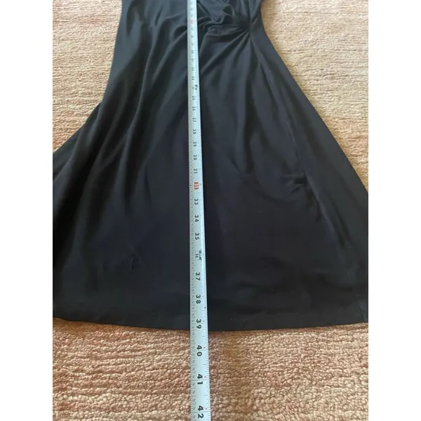 Tommy Bahama Black Faux Wrap Midi Dress 3/4 Sleeve Women’s Size Small - Image 3