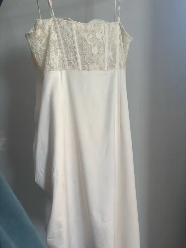 White Formal Dress Size L - Image 5