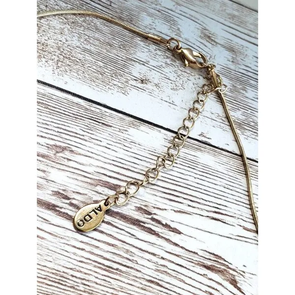 Aldo Necklace Gold Tone Statement Bar Style Necklace - Image 3