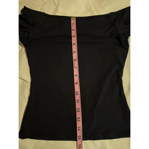 Unbranded Black Off The Shoulder‎ Short Sleeve Boat Neck Slim Fit Top Small - Image 6