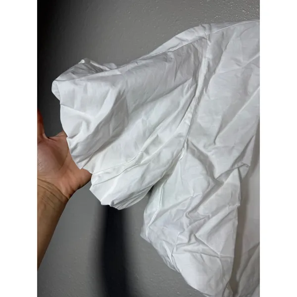 NWT ZARA Balloon‎ Poplin Top White Puff Sleeve Blouse Size S - Image 4