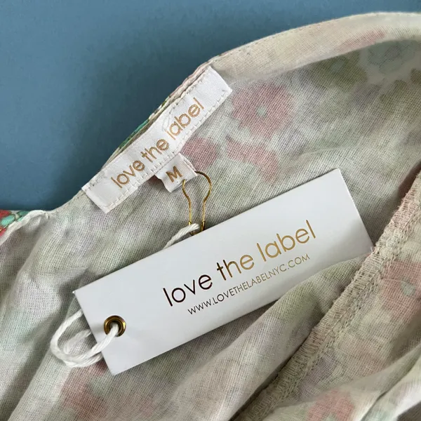 Anthropologie NWT Love The Label Ines Ivory Floral Tiered Ruffle Mini Dress - Image 9