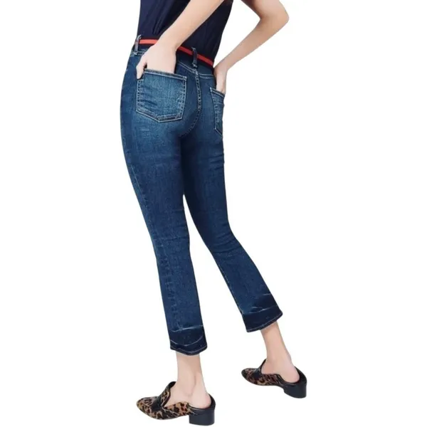 Veronica Beard Caroline 10" Cropped Baby‎ Boot High Rise Blue Tidal Wash Size 28 - Image 3