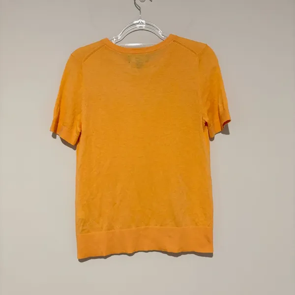 Banana Republic wool‎ Short Sleeve Forever Sweater orange yellow size small - Image 2