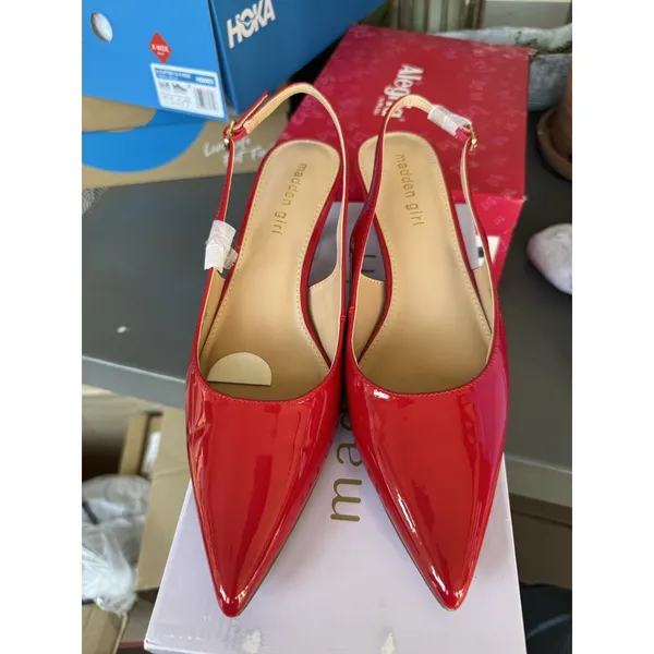 Steve Madden Women's US 7.5 Valeriee Heel Pointed Toe Pump Red‎ Patent - Image 6